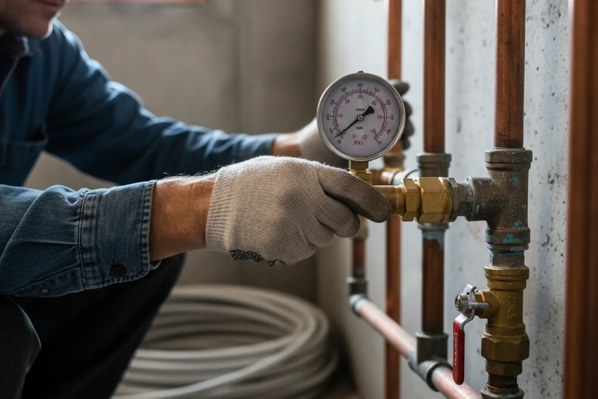 Pressure testing a repaired line during Water Line Repair in Cape Girardeau